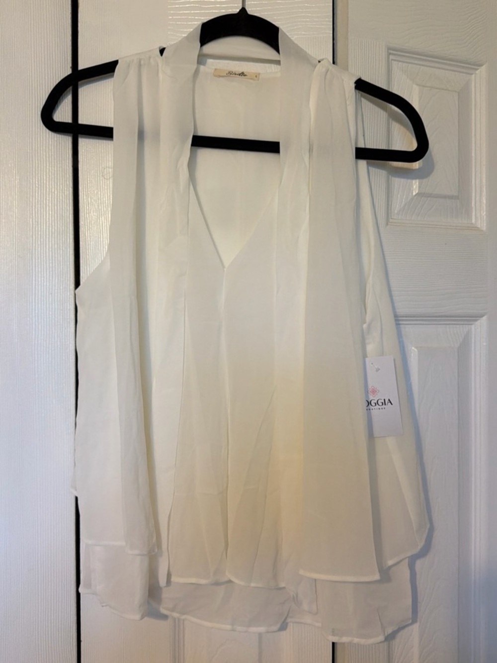 Birdies Cream Layered High-Low Chiffon Skirt